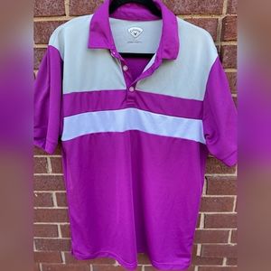 Callaway Purple Gray Polo Golf Shirt Size L